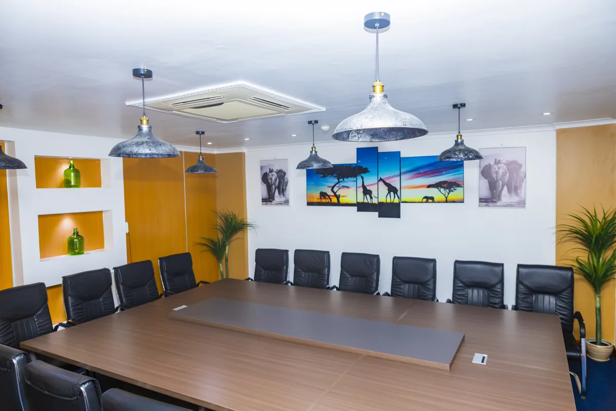 Executive boardroom setup at Vintage International